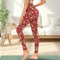 thumbnail image 3 of Renewold Reindeer Ho Ho Red Womens Yoga Pants with Pockets High Waisted Womens Leggings Cute Exercise Yoga Leggings Opaque Activewear Lightweight Ankle Leggings, XS, 3 of 8