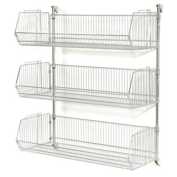 Nexel Industries WMB34209 Chrome Basket Shelving Unit with 9 in. Adjustable Wire Baskets - 48 x 20 x 54 in.