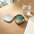 thumbnail image 6 of Pill Organizer, Stainless Steel Sealed Moisture-proof, 4.0 inch Mini Portable 1 Pack, Independent Compartment Daily Medicine Storage Box for Travel Pocket Purse, 6 of 8