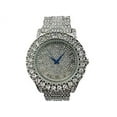 thumbnail image 2 of Women's Big Rocks Bezel Colored Dial with Roman Numerals Fully Iced Out Watch and Matching Beautiful Sparkling Tennis Bracelet Set - ST10327LARNTN (Silver), 2 of 6