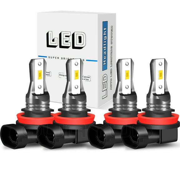 Quayub H11 H11 LED Headlight Bulbs Kit Hi/Low Beam Super Bright Brightest 6000K White