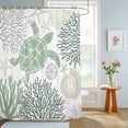 thumbnail image 4 of Shower Curtains for Bathroom, Sage Green Coastal Turtle Waterproof Fabric Shower Curtain, Ocean Coral Nautical Decorative Bathroom Curtain for Bathtub, 66"x72", No Hooks Included, 4 of 9
