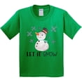 thumbnail image 3 of Inktastic Let It Snow Cute Snowman in Hat and Scarf Youth T-Shirt, 3 of 5