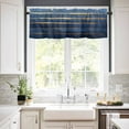 thumbnail image 3 of Luxury Navy Blue Kitchen Valances for Windows 42x12 Inch Kitchen Curtains Valances Rod Pocket Golden Contemporary Abstract Bathroom Window Valances for Window Treatment Decor, 3 of 6