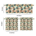 thumbnail image 6 of Hawaiian Sunshine Pineapple Curtains 3 Piece Set - Tropical Fruit Print, Yellow Golden Aesthetic Pattern, Rod Pocket Short Curtains for Small Windows, 6 of 6