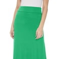 thumbnail image 6 of Moa Collection Women's Maxi Length High Waist Foldable Waistband Solid Skirt, 6 of 6