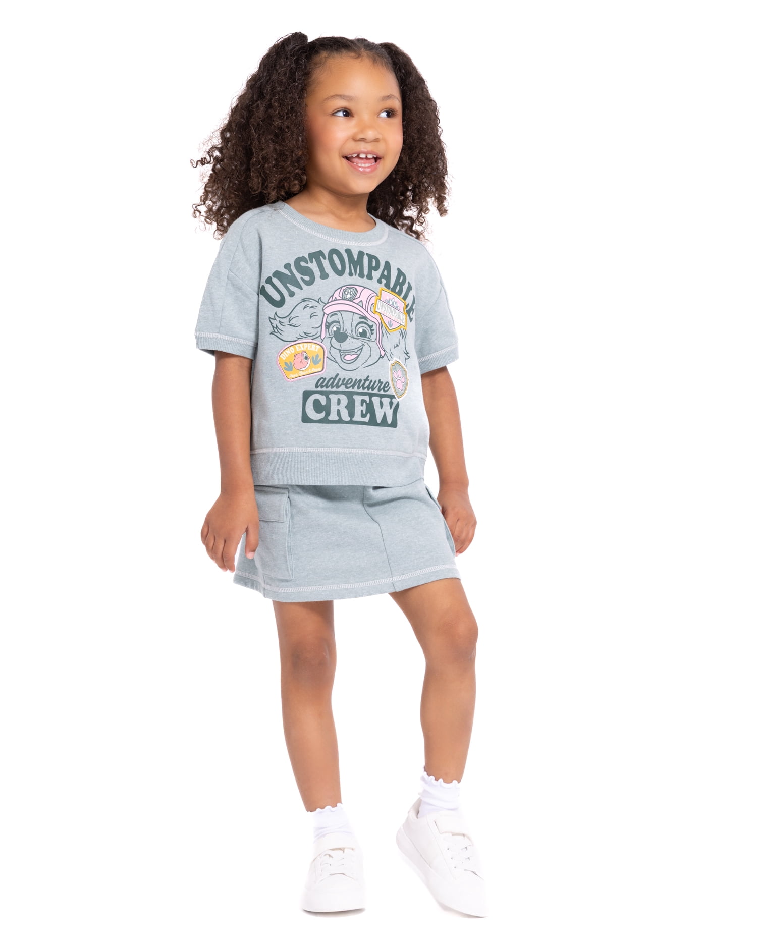 Paw Patrol Movie Toddler Girls’ Graphic Top and Cargo Skirt Set, 2-Piece, Sizes 12M-5T