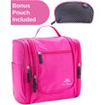 thumbnail image 3 of AmElegant PREMIUM Travel Toiletry Bag And Makeup Bag Organizer For Women - Spacious Hanging Cosmetic Bag Storage - Great For Travel Accessories - Makeup Pouch Included (Pink), 3 of 10