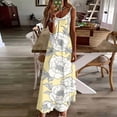 thumbnail image 1 of TaTaai Women Elegant Print Round Neck Spaghetti Strap Ankle Length Dress Fashion Casual Soft Lightweight Daily Dating Work Outfits Gift, 1 of 5