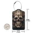 thumbnail image 2 of Rocae Metal Style Horned Skull for Leather Luggage Baggage Tags ID Label Privacy Cover ID Label with Stainless Steel Loop and Address Card, 2 of 5