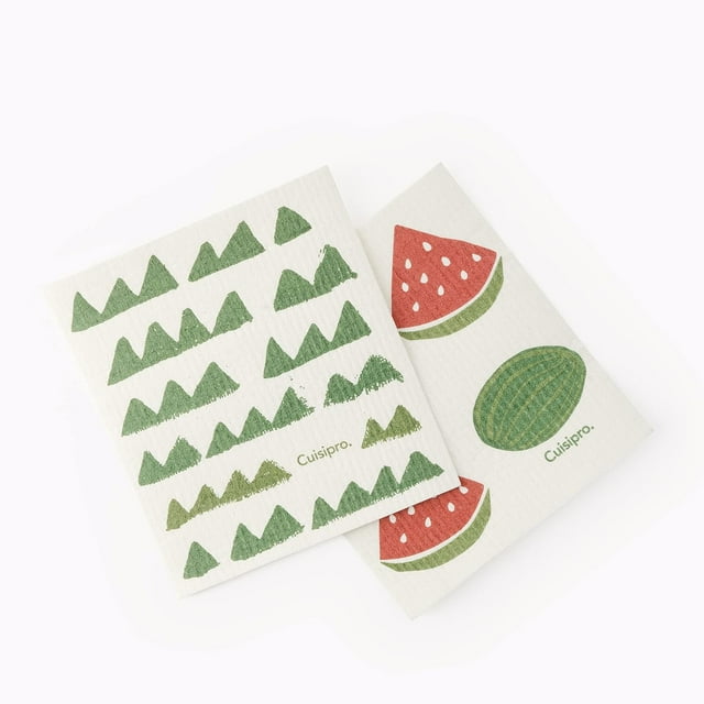 Cuisipro All Purpose Small Eco-Cloth, 7.87x6.7", Green Triangle/Watermelon