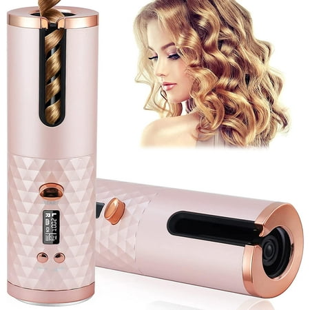 Cordless Automatic Hair Curler Portable Wireless Curling Iron Wand With ...