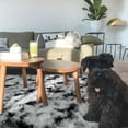 thumbnail image 2 of Cydiria Modern Soft Fuzzy Black and White Print Shag Area Rug Fluffy Carpet for Living Room, 6' x 9', 2 of 7
