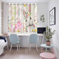 thumbnail image 4 of Happy Easter Kitchen Curtains Window Panels, Spring Farmhouse Easter Bunny Eggs Floral Insulated Window Treatment Curtain, Grommet Curtains for Bedroom/Living Room/Bathroom, 2 Piece 52"Wx63"L, 4 of 8