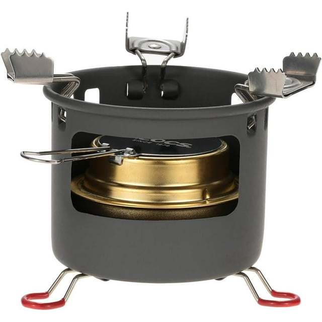 Réchaud de Camping Portable, Brûleur d'Alcool Ultraléger pour Aventures en Plein Air, Régulateur de Flamme Résistant au Vent, Design Étanche, Parfait pour la Randonnée