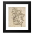 thumbnail image 2 of Giovanni Battista Foggini 15x17 Black Modern Framed Museum Art Print Titled - Design for the Right Half of an Overdoor Decoration with a Bust (1652-1725), 2 of 5