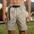 thumbnail image 2 of FRSASU Men's Work Cargo Shorts Lightweight Elastic Waist Belted Cargo Pockets Beach Casual Outdoor Work Wear Shorts for Men Khaki, 2 of 9