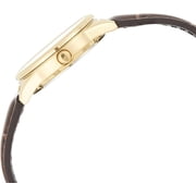 Casio Womens Gold Tone Analog Watch White Dial and Brown Leather Strap -
