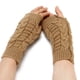 thumbnail image 2 of Guantes de punto de medio dedo para mujer, cálidos, de otoño e invierno, de lana acrílica, con dedos descubiertos, de color liso, cortos, 2 of 6