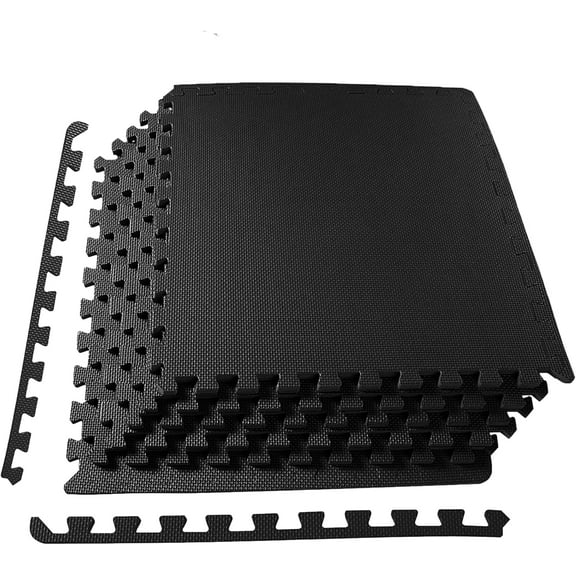 MY 24x24 Inch EVA Interlocking Foam Exercise Tile Mat – Non-Slip Puzzle Flooring for Home Gym, Fitness Studio, or Playroom with Multiple Thickness, Coverage Sizes and Color Options