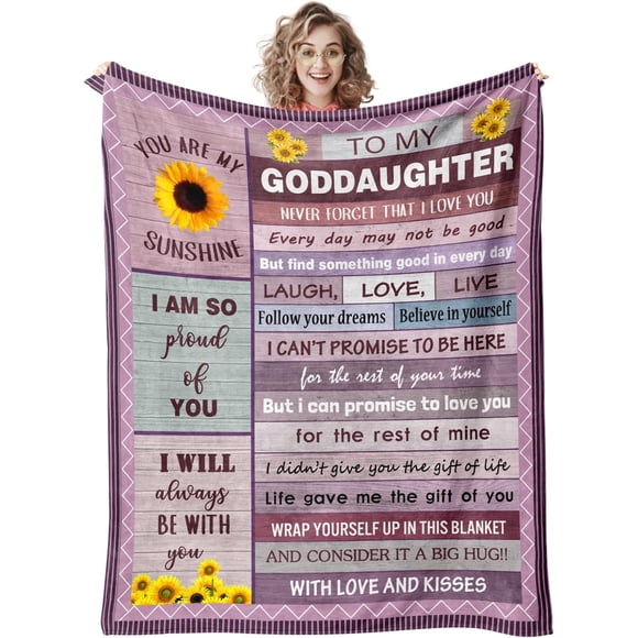 LHSHID Goddaughter Gifts from Godmother God Daughter Gifts from Godfather Godparents Gifts for GoddaughterFirst 1st Communion Confirmation Gifts for Teen Girls Blanket 60"x80"