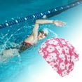 thumbnail image 2 of Unique Bargains 1 Pc Breathable Floral Pattern Swimming Cap Pink White, 2 of 6