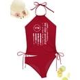 thumbnail image 2 of Women's American Flag 1776 We The People Printed Swimsuit 2 Piece Tankini Sets Halter Skinny Tops With Low Rise Briefs Swimsuit Set For Summer Beachwear Diving Bathing Suits S, 2 of 6