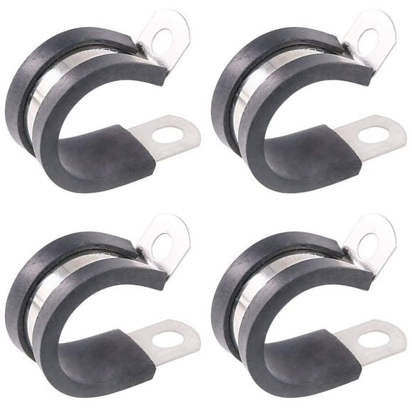 Keadic 20 abrazaderas aisladas acolchadas de goma de 7/8 pulgadas (22 mm) Soporte de tubo de abrazadera de metal de acero inoxidable para instalación de tubos o cables