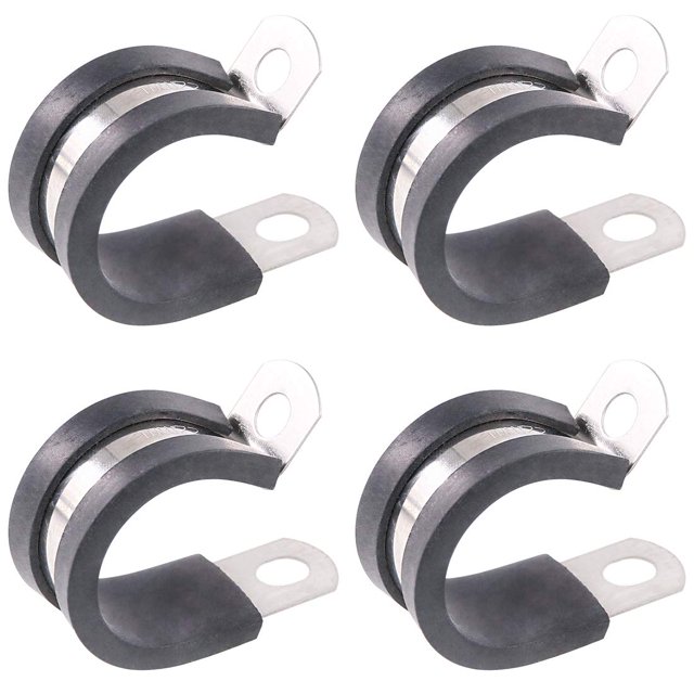 Keadic 20 abrazaderas aisladas acolchadas de goma de 7/8 pulgadas (22 mm) Soporte de tubo de abrazadera de metal de acero inoxidable para instalación de tubos o cables