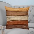 thumbnail image 4 of Pillow Covers 24x24 Set of 2, Farmhouse Burnt Orange Brown Throw Pillow Covers Decorative Couch Cushion Cover, Vintage Wooden Striped Microfiber Soft Square Pillowcases for Bedroom Living Room Sofa, 4 of 7
