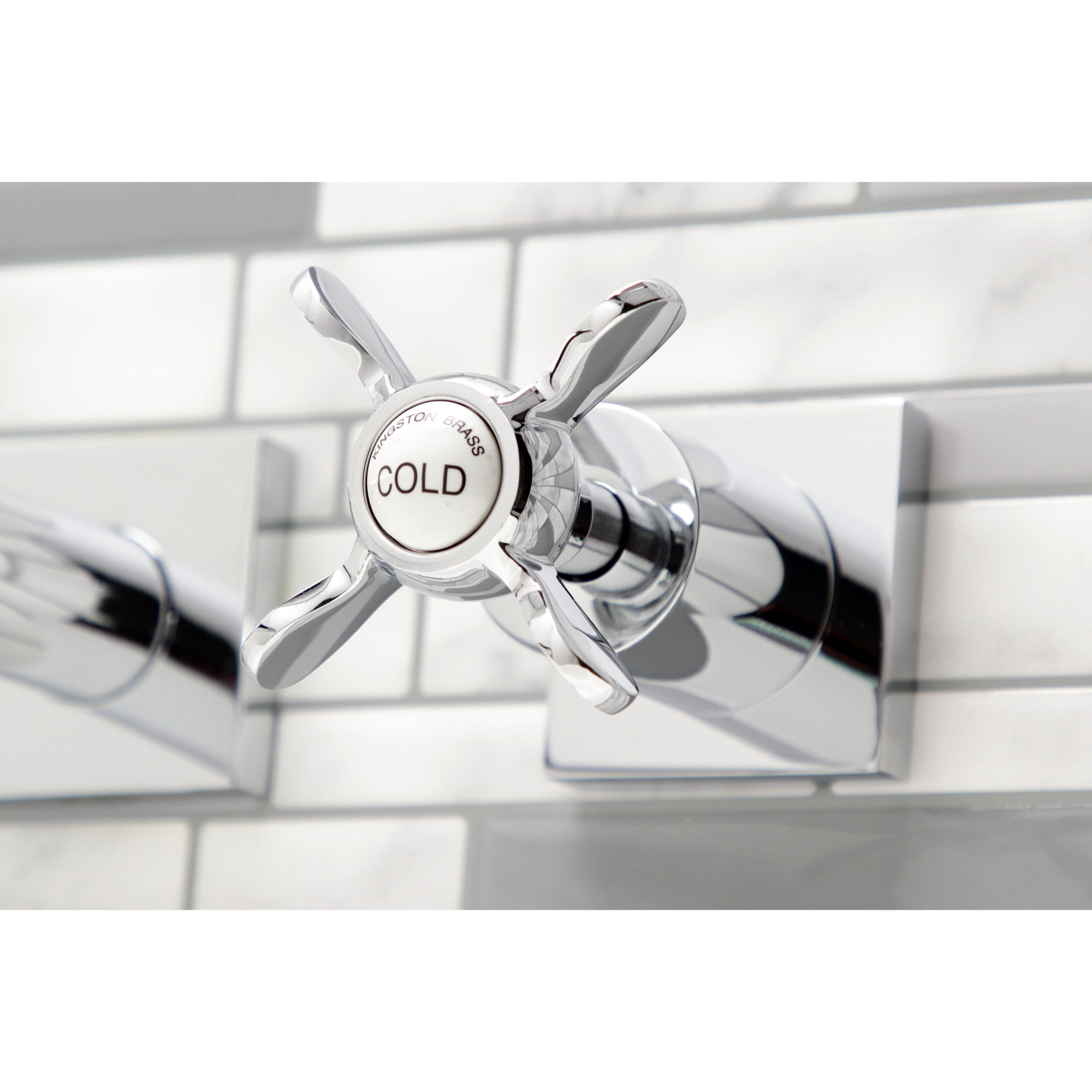 Kingston Brass KS6051BEX Essex Two-Handle 3-Hole Wall Mount Roman Tub Faucet in Polished Chrome
