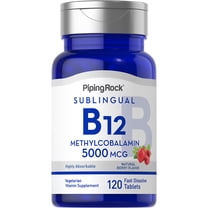 Methylcobalamin B-12 (Sublingual) 5000 mcg | 120 Fast Dissolve Tablets | By Piping Rock