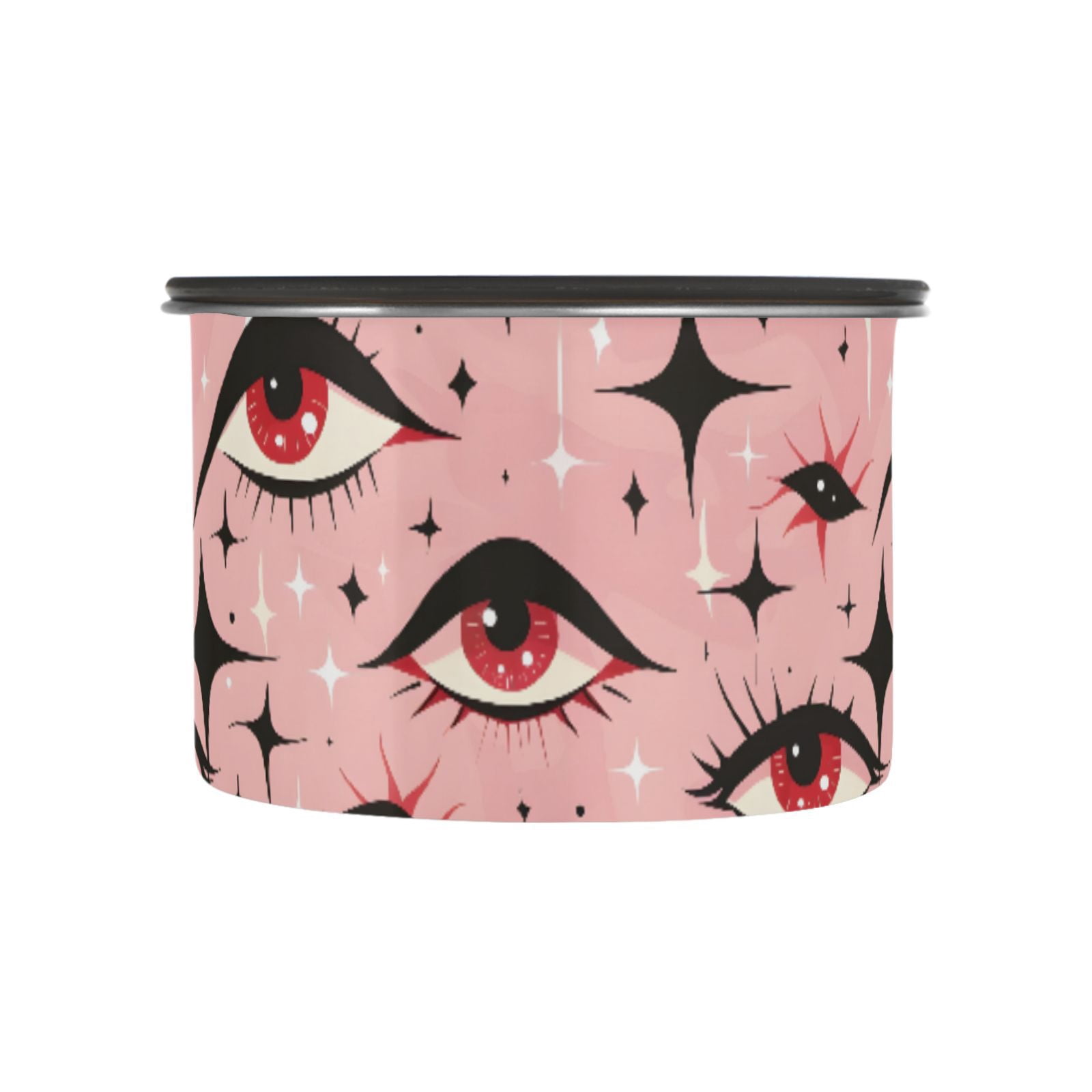 Halloween Eyes Witch Airtight Coffee Bean Canister 30oz Food Storage Containers with Lids For Gournd, Tea, Sugar, Flour, Rice, Cereal, Candy Cookie Jar