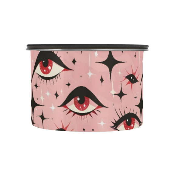 Halloween Eyes Witch Airtight Coffee Bean Canister 17oz Food Storage Containers with Lids For Gournd, Tea, Sugar, Flour, Rice, Cereal, Candy Cookie Jar