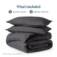 thumbnail image 3 of Bare Home Luxury Duvet Cover and Sham Set - Premium 1800 Collection - Ultra-Soft - King, Forged Iron Gray, 3-Pieces, 3 of 10