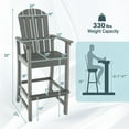 thumbnail image 3 of Costway Outdoor HDPE Bar Height Stool Patio Tall Chair Armrest Footrest All Weather Grey, 3 of 8
