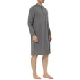 thumbnail image 4 of INSPIRE CHIC Men's Sleepshirt Banded Henley Collar  Shirt Pajamas Nightgown S Dark Gray, 4 of 5