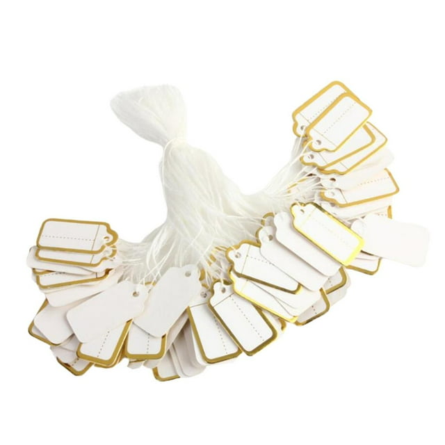 Etiquetas de Papel Yotijar Etiquetas Colgantes con Cuerda 26 X 13 Mm Dorado