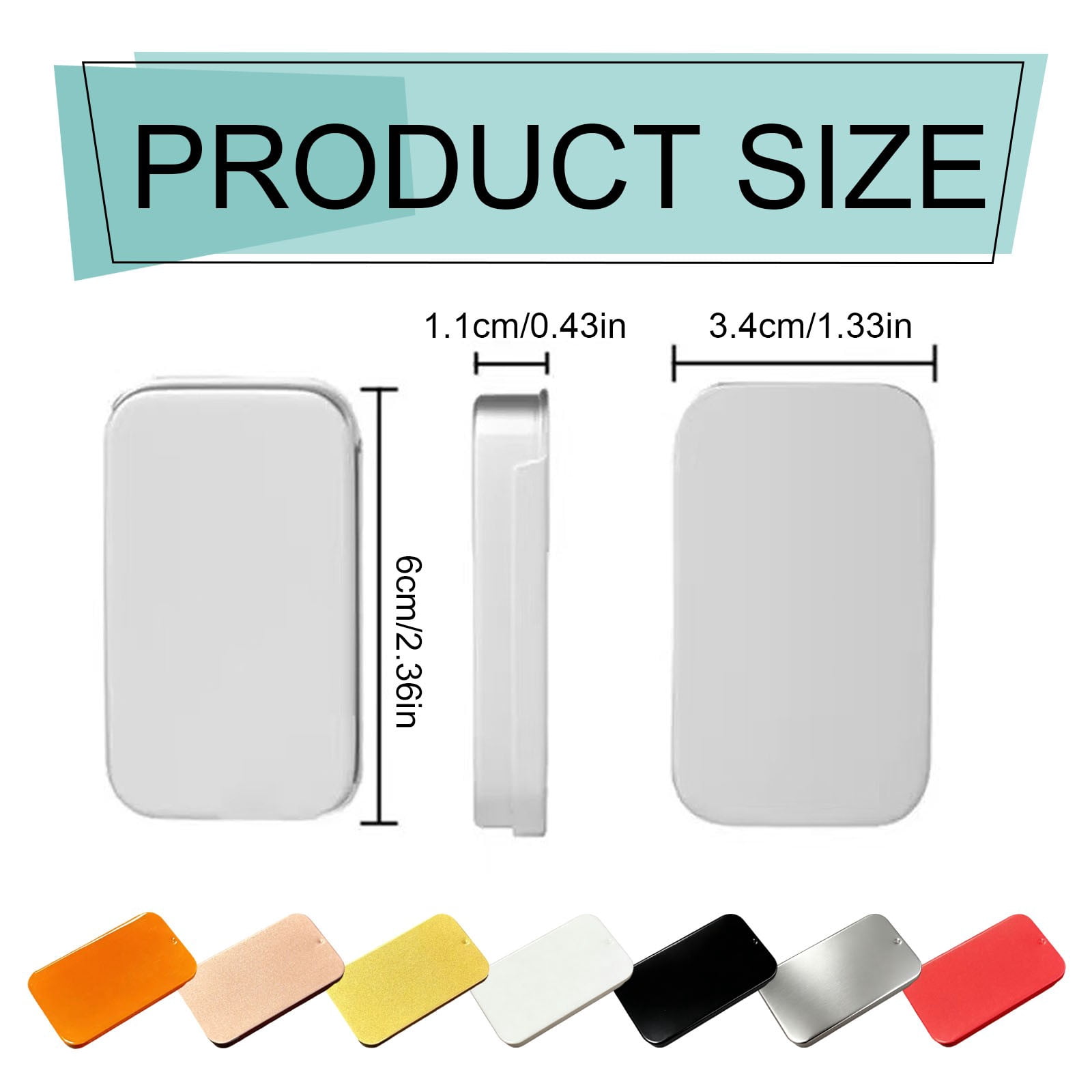 Metal Rectangular Tins 10pcs 16ml Metal Rectangular Empty Mini Tin Box Slide Cover Storage for Candy Portable Containers Organizer(Silver & Rose Gold,10pcs)