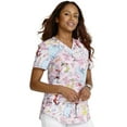 thumbnail image 4 of Tooniforms Scrubs Top For Women V-Neck Print TF736, 4 of 7