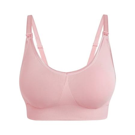 

Odeerbi Nursing Bras for Women Front Closure Breastfeeding Bras No Underwire Traceless Comfortable Breathable Underwear Pink