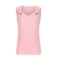 thumbnail image 4 of Summer Savings Clearance! Ecqkame Womens Tank Tops Solid Color Suspender Sleeveless Lightweight Loose Casual Top Going Out Tops for Women Hot Pink C L, 4 of 5