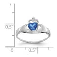 thumbnail image 3 of 14K White Gold Ring Band Themed (09) September Cubic Zirconia CZ Blue, 3 of 5