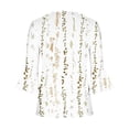 thumbnail image 5 of Womens Tops Ladies Top Floral Print V-Neck Short Sleeve Button T-Shirt Beige L, 5 of 5