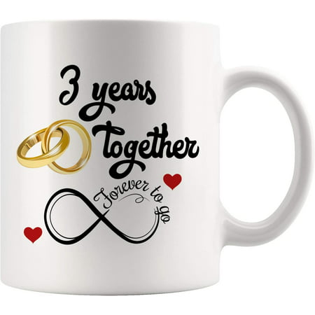 

Third Wedding Anniversary For Him And Her 3rd Anniversary Mug For Husband & Wife 3 Years Together Married 3 Years 3 Years With Her (11 oz)