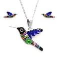 thumbnail image 1 of Juego de aretes y cadena ZVEZDA colibri plata mexicana ley .925 Multicolor, 1 of 5