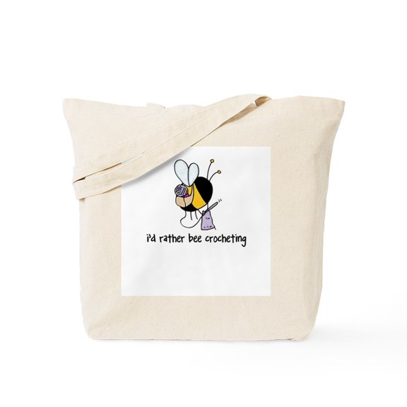CafePress - I'd Rather Bee Crocheting Tote Bag - Unisex Canvas Tote Bag, Beige, 1-Piece