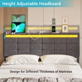 thumbnail image 3 of Afuhokles LED Bed Frame Queen Size with 2 USB Ports, Platform Bed Frame with Headboard and Footboard, Storage Drawers, Dark Grey, 3 of 8