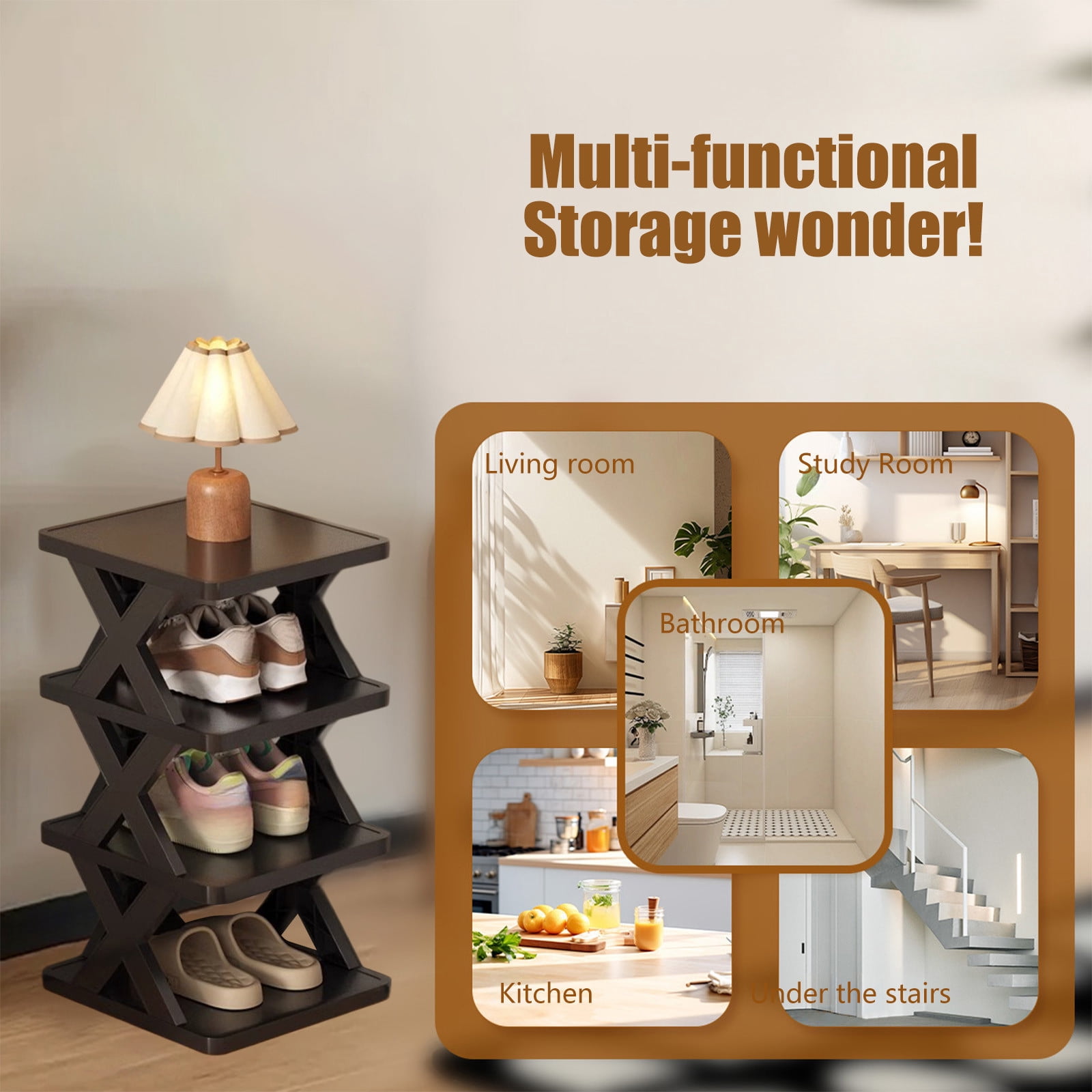Shoe Rack Shoe Cabinet Shoe Storage, Plastic Folding No-Installation Rack - Space-Saving Storage For Home Dorm