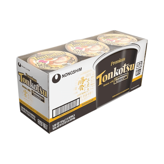 Paquete Ramen Instantaneo Coreano Tonkotsu Kuromayu Tazón Nongshim, 101gr 6 piezas